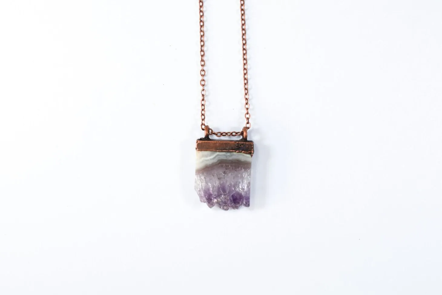 Amethyst crystal necklace | Amethyst slice pendant