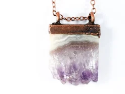 Amethyst crystal necklace | Amethyst slice pendant