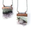 Amethyst crystal necklace | Amethyst slice pendant | Electroformed raw amethyst necklace | Raw crystal jewelry