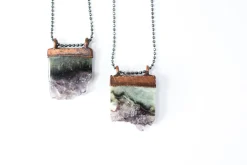 Amethyst crystal necklace | Amethyst slice pendant | Electroformed raw amethyst necklace | Raw crystal jewelry
