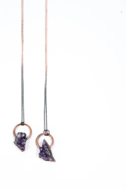 Amethyst crystal necklace | Amethyst statement necklace