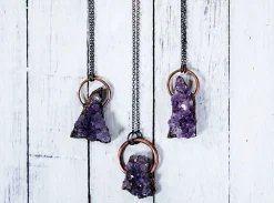 Amethyst crystal necklace | Amethyst statement necklace