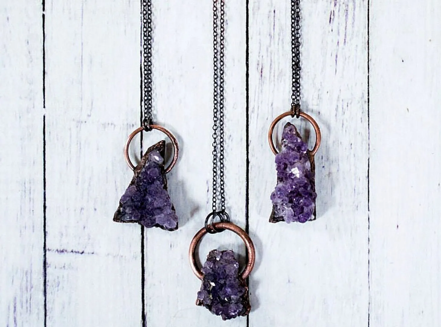 Amethyst crystal necklace | Amethyst statement necklace