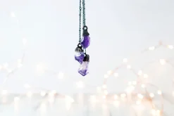 Amethyst crystal necklace | Raw amethyst pendant
