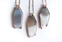 Amethyst crystal necklace | Raw amethyst pendant