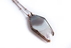 Amethyst crystal necklace | Raw amethyst pendant