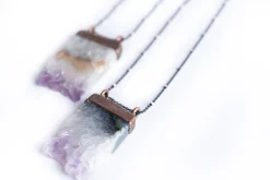 Amethyst crystal necklace | Raw amethyst pendant
