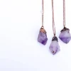 Amethyst crystal necklace | Raw amethyst pendant