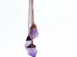 Amethyst crystal necklace | Raw amethyst pendant