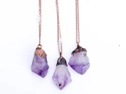 Amethyst crystal necklace | Raw amethyst pendant