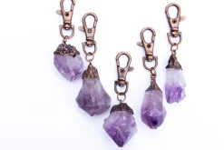 Amethyst keychain | Rough crystal keychain