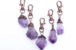 Amethyst keychain | Rough crystal keychain