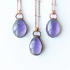 Amethyst teardrop necklace | February Birthstone pendant