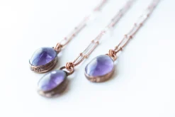 Amethyst teardrop necklace | February Birthstone pendant