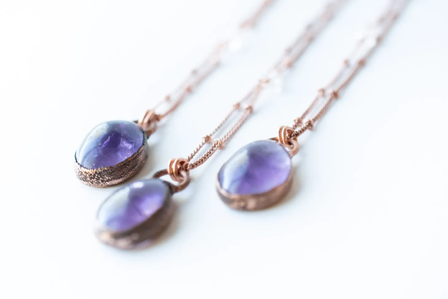 Amethyst teardrop necklace | February Birthstone pendant