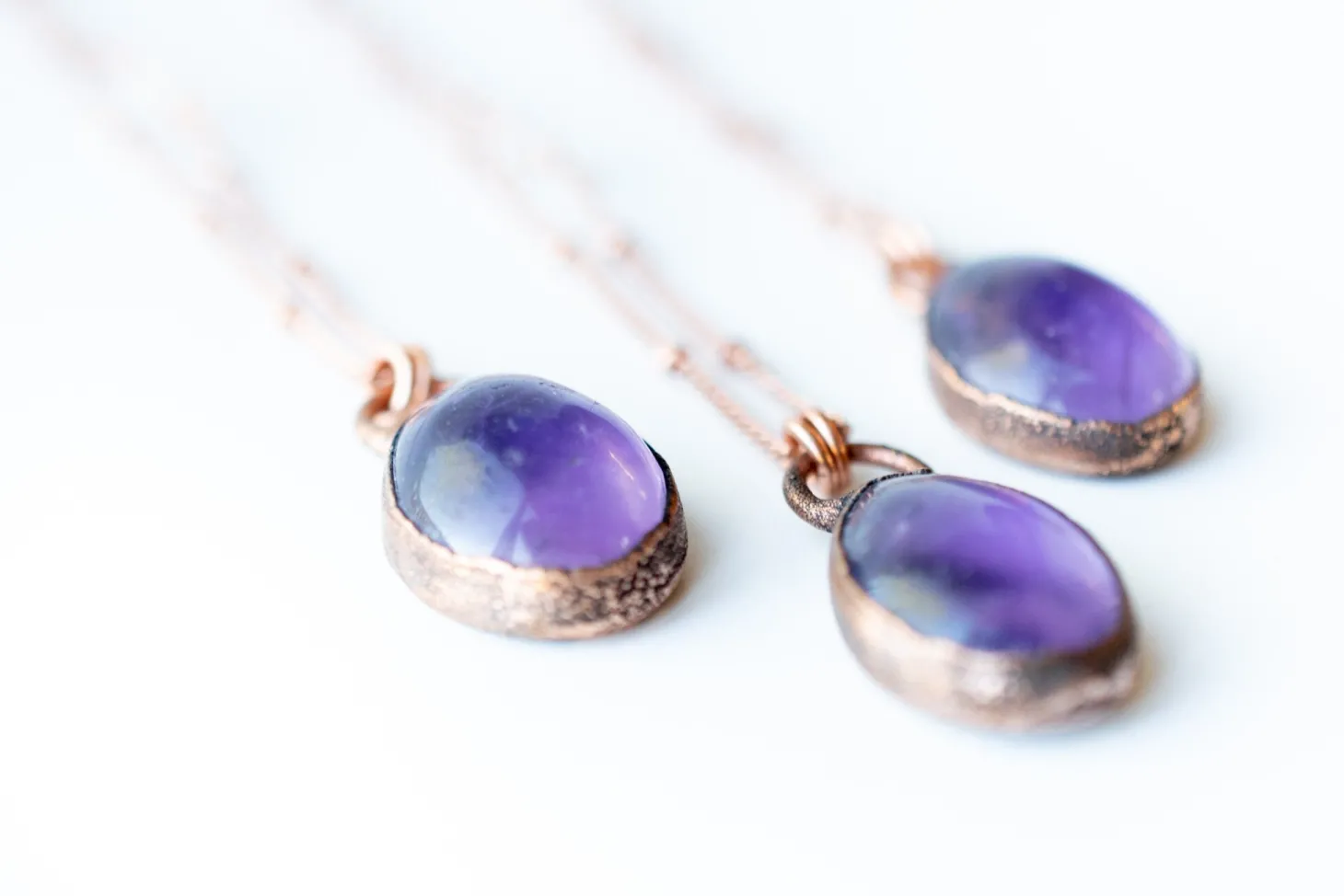 Amethyst teardrop necklace | February Birthstone pendant