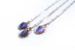 Amethyst teardrop necklace | February Birthstone pendant