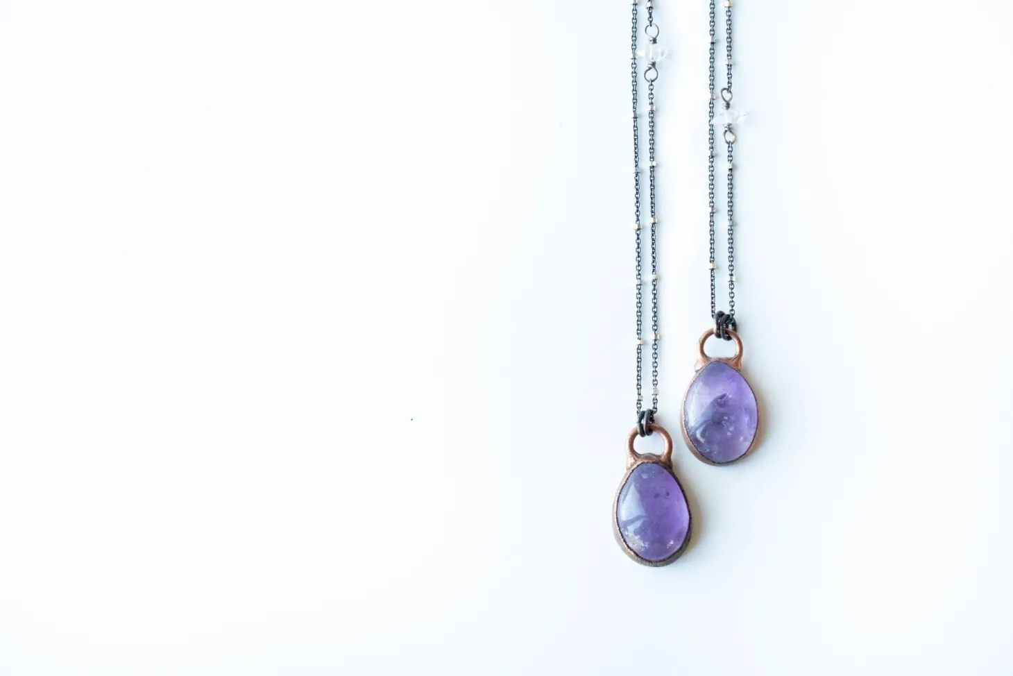 Amethyst teardrop necklace | February Birthstone pendant