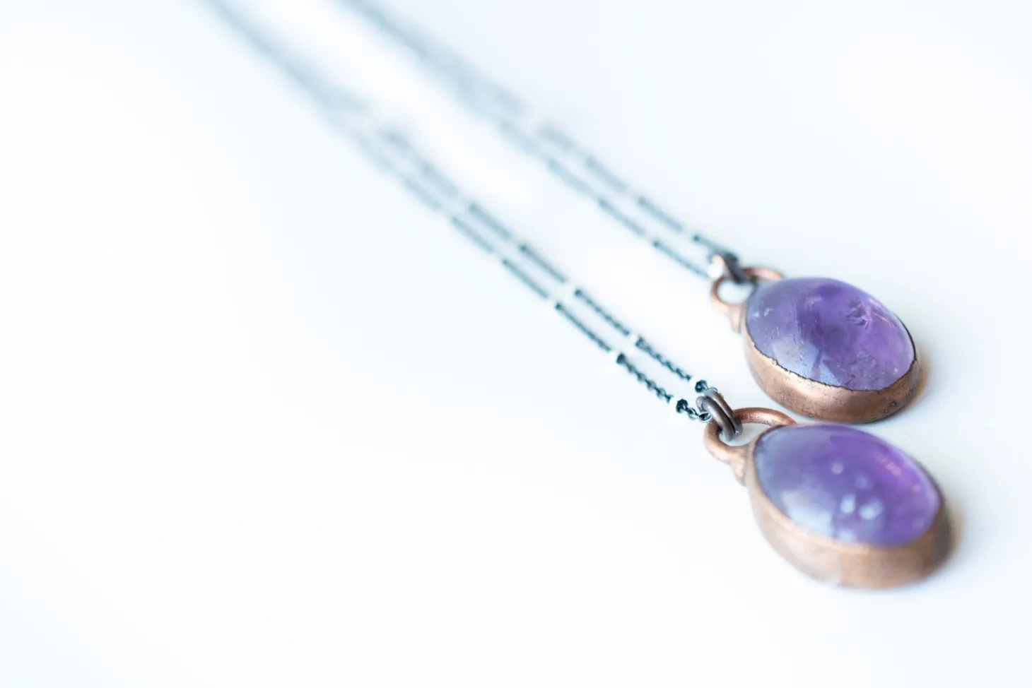 Amethyst teardrop necklace | February Birthstone pendant
