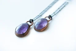 Amethyst teardrop necklace | February Birthstone pendant