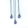 Amethyst teardrop necklace | February Birthstone pendant