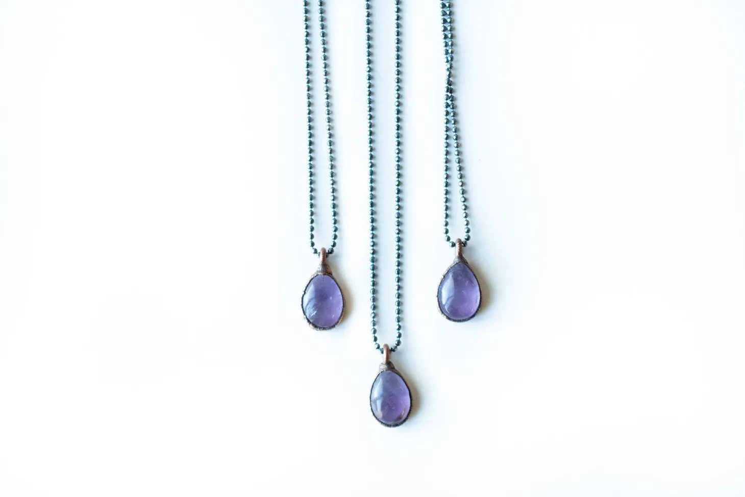 Amethyst teardrop necklace | February Birthstone pendant