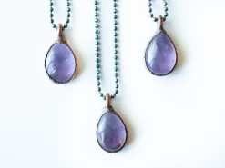 Amethyst teardrop necklace | February Birthstone pendant