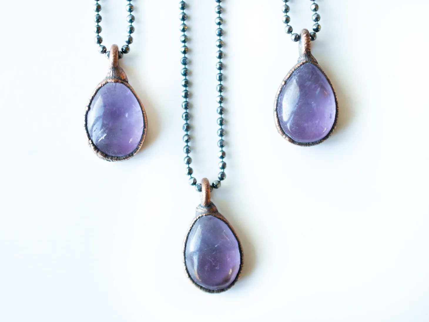 Amethyst teardrop necklace | February Birthstone pendant