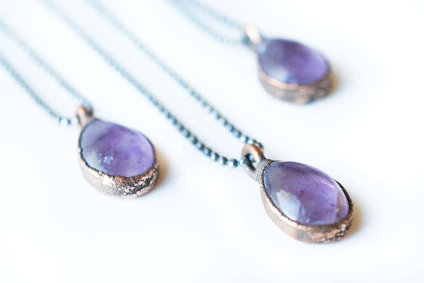 Amethyst teardrop necklace | February Birthstone pendant