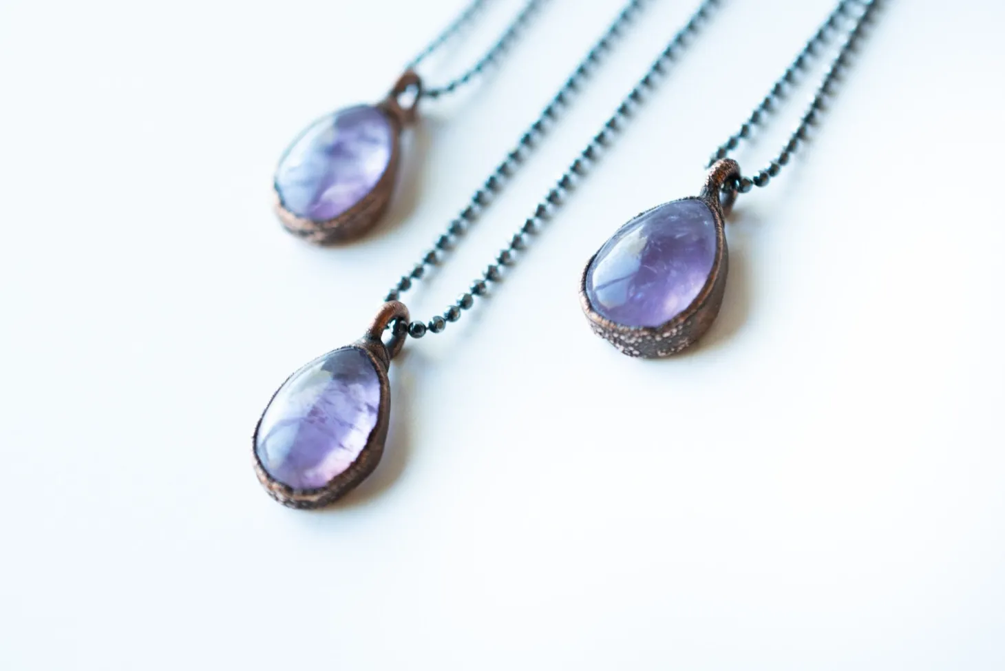 Amethyst teardrop necklace | February Birthstone pendant