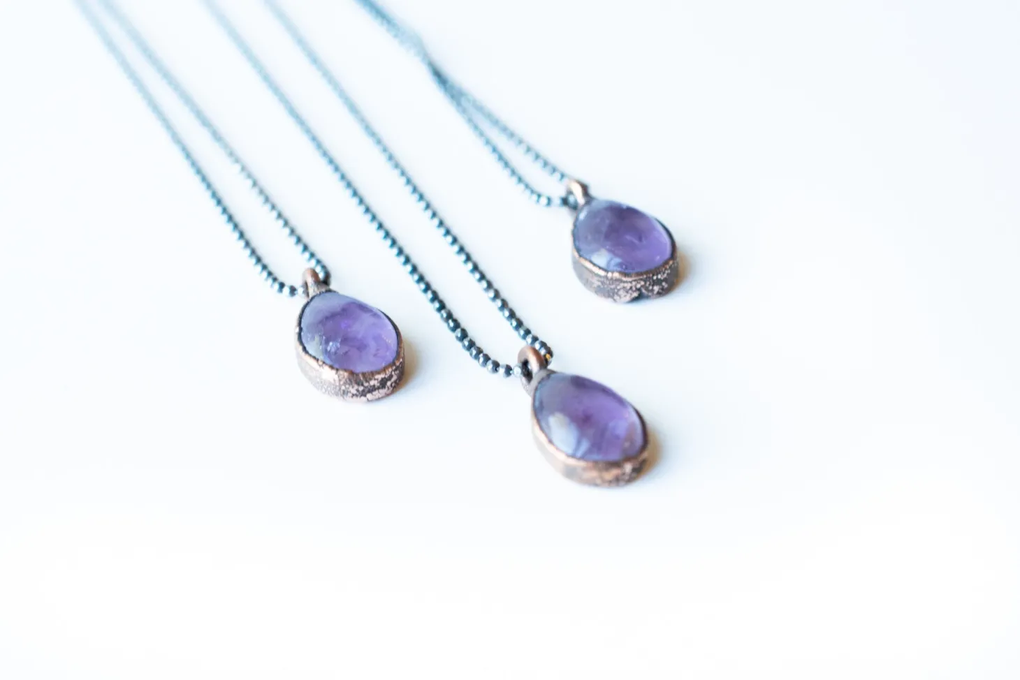 Amethyst teardrop necklace | February Birthstone pendant