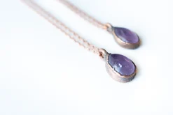 Amethyst teardrop necklace | February Birthstone pendant