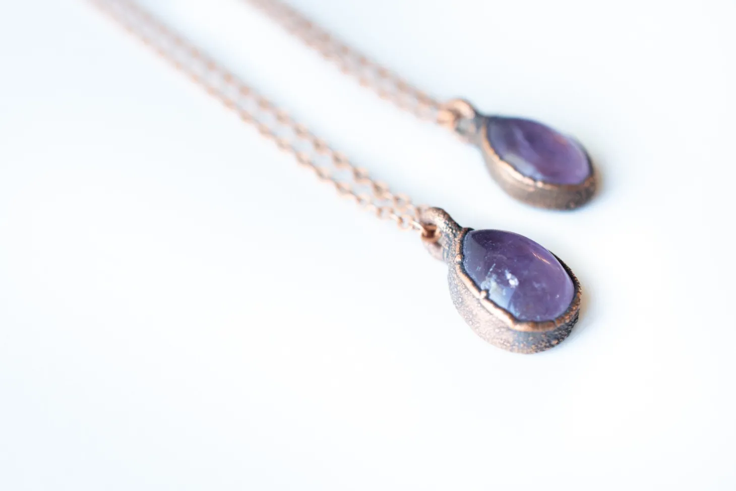 Amethyst teardrop necklace | February Birthstone pendant