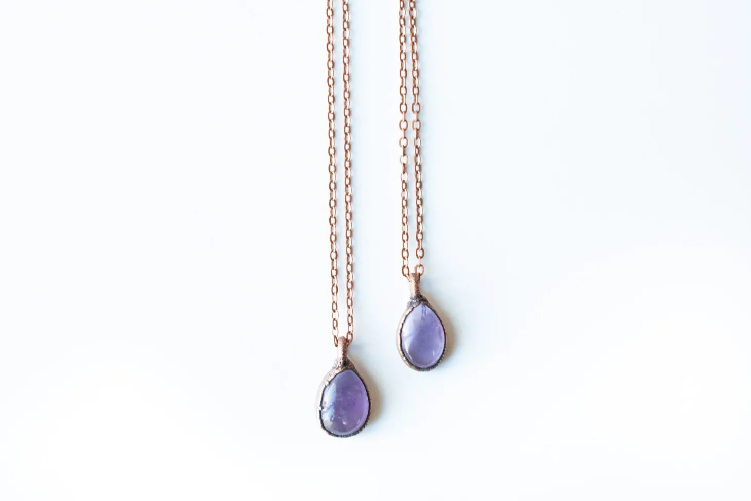 Amethyst teardrop necklace | February Birthstone pendant