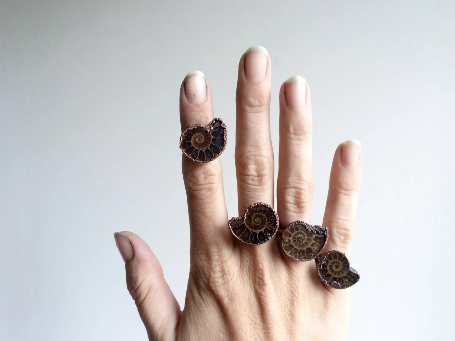 Ammonite fossil ring | Electroformed ring