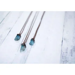 Aquamarine crystal necklace | Raw aquamarine jewelry