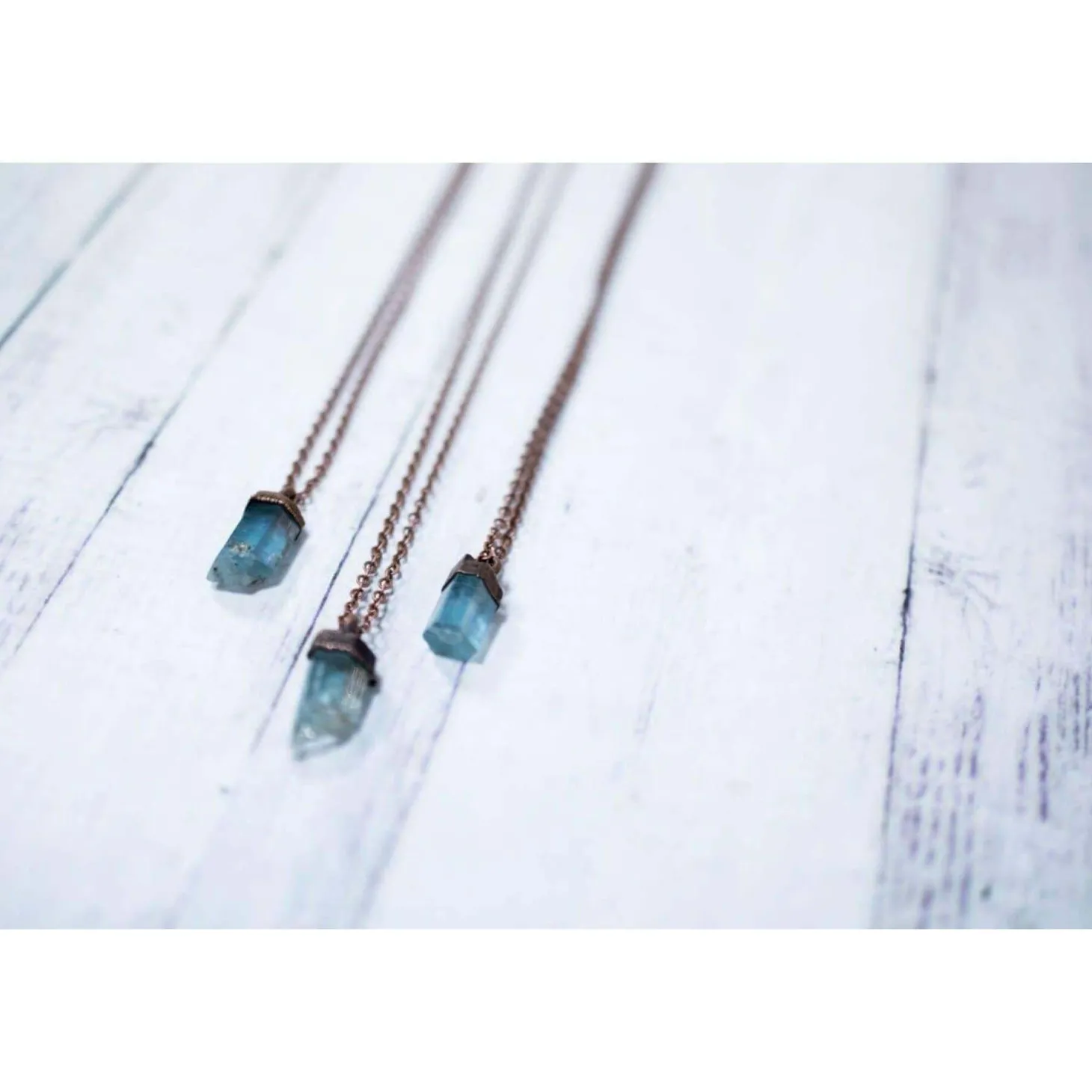 Aquamarine crystal necklace | Raw aquamarine jewelry