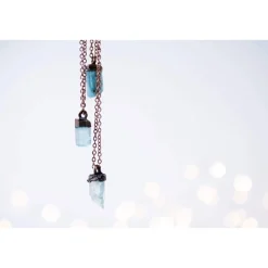Aquamarine crystal necklace | Raw aquamarine jewelry