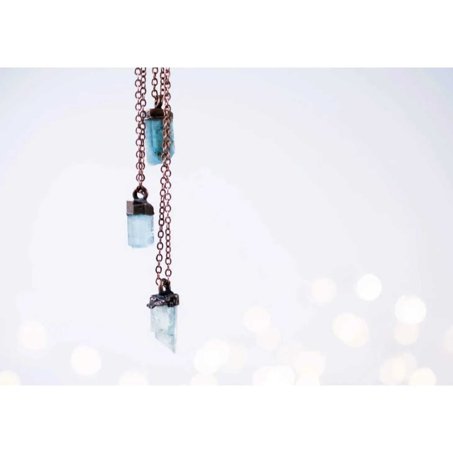 Aquamarine crystal necklace | Raw aquamarine jewelry