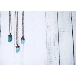 Aquamarine crystal necklace | Raw aquamarine jewelry