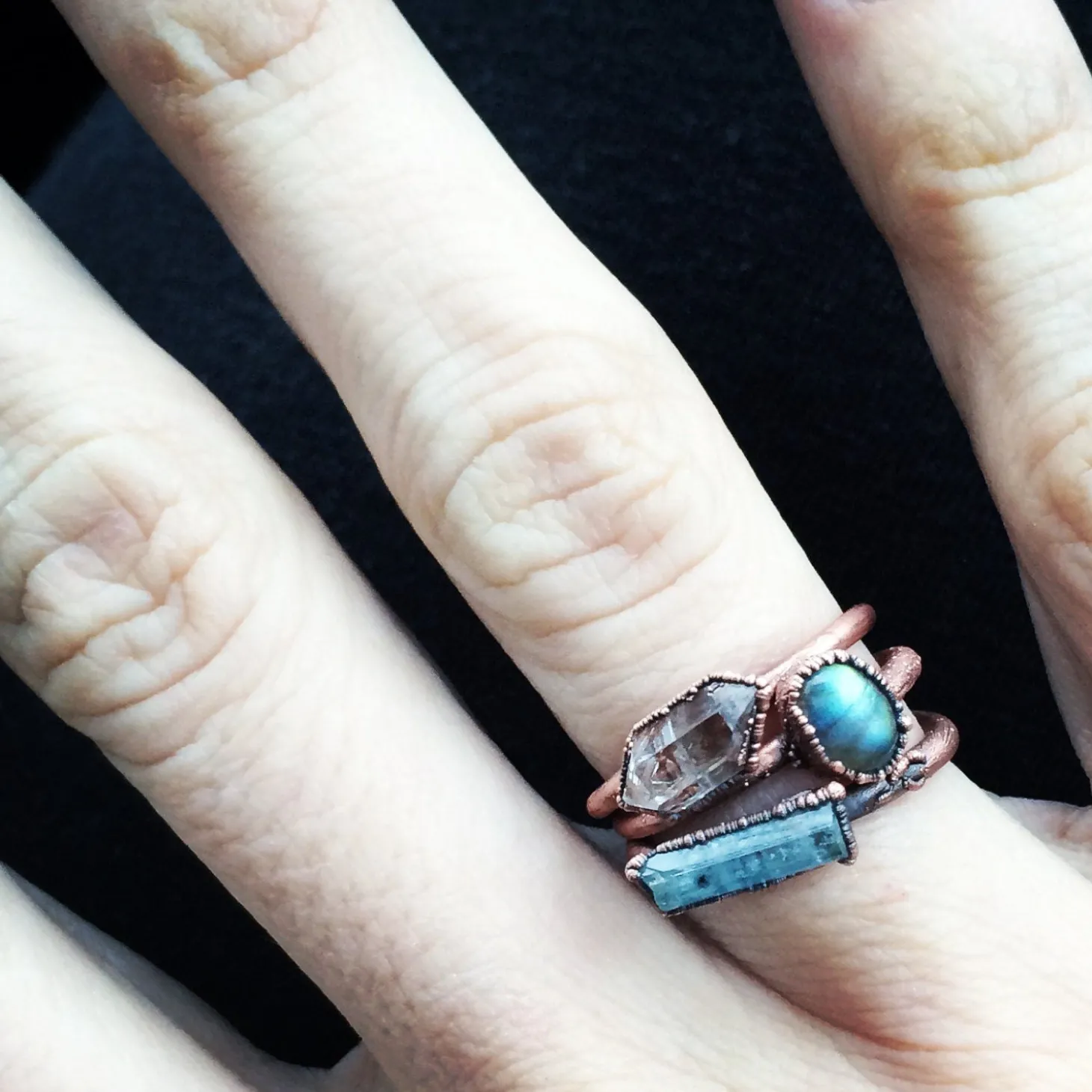 Aquamarine crystal ring | Raw aquamarine ring