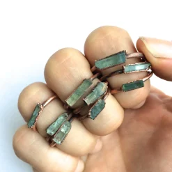 Aquamarine crystal ring | Raw aquamarine ring