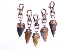 Arrowhead keychain | Raw crystal keychain