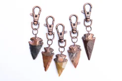 Arrowhead keychain | Raw crystal keychain