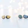 Beach pebble earrings | Martha's Vineyard beach pebble sterling silver post earring