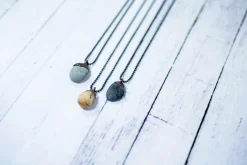 Beach pebble necklace | Stone necklace