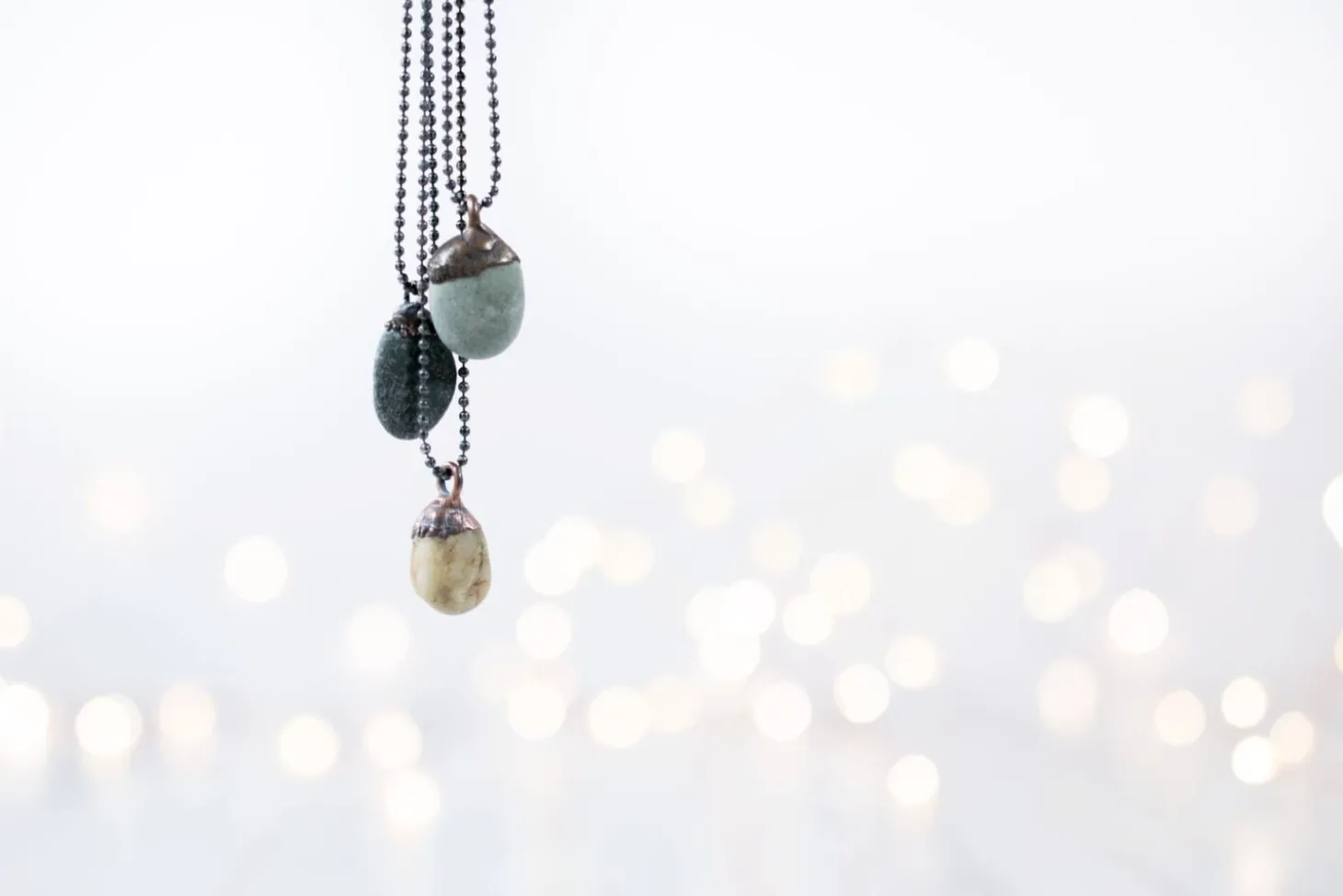 Beach pebble necklace | Stone necklace