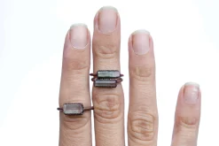 Bicolor tourmaline ring | Raw tourmaline ring