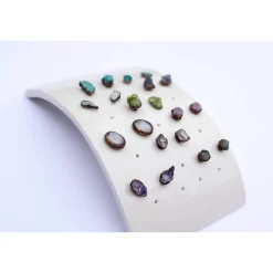 Birthstone Stud Earrings | Raw Birthstone Earrings