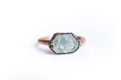 Blue topaz ring | Topaz crystal ring